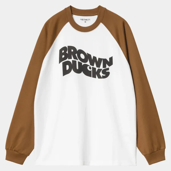 Carhartt WIP L/S Brown Ducks Baseball T-S^Homme T-Shirts & Polos
