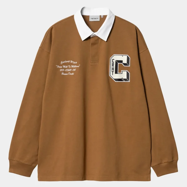 Carhartt WIP L/S Brown Ducks Rugby Shirt^Homme T-Shirts & Polos