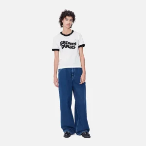 Carhartt WIP W' S/S Brown Ducks Ringer T-S^Femme T-Shirts